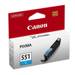 Canon CLI-551C Cyan Ink Cartridge (Standard Capacity, 1 Piece)