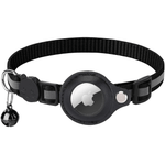 Cat Collar with Airtag Case Neck 22-32cm / Black