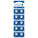 everActive AG12 / G12 / LR43 / LR1142 Button Cell Batteries - 10 Pieces
