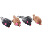 Karlie Hard Mice Toy 4 Pieces, 5 cm, Grey-Brown