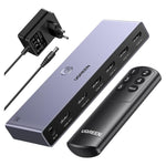 UGREEN 8K@60Hz HDMI Switch 5 in 1 Out Aluminium Unterstützung 4K@240Hz HDR10+ HDCP 2.3 CEC HDMI 2.1 Switch Splitter Mit Stromadapter Kompatibel Mit PS5/4 Xbox Switch