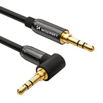 Wozinsky Angled AUX Cable (3.5mm Male-to-Male) Black / 2 m