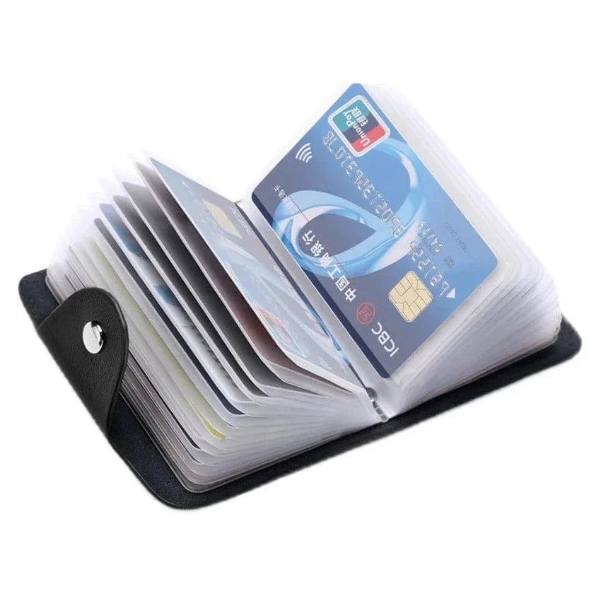 24-Slot Credit Card Wallet Black