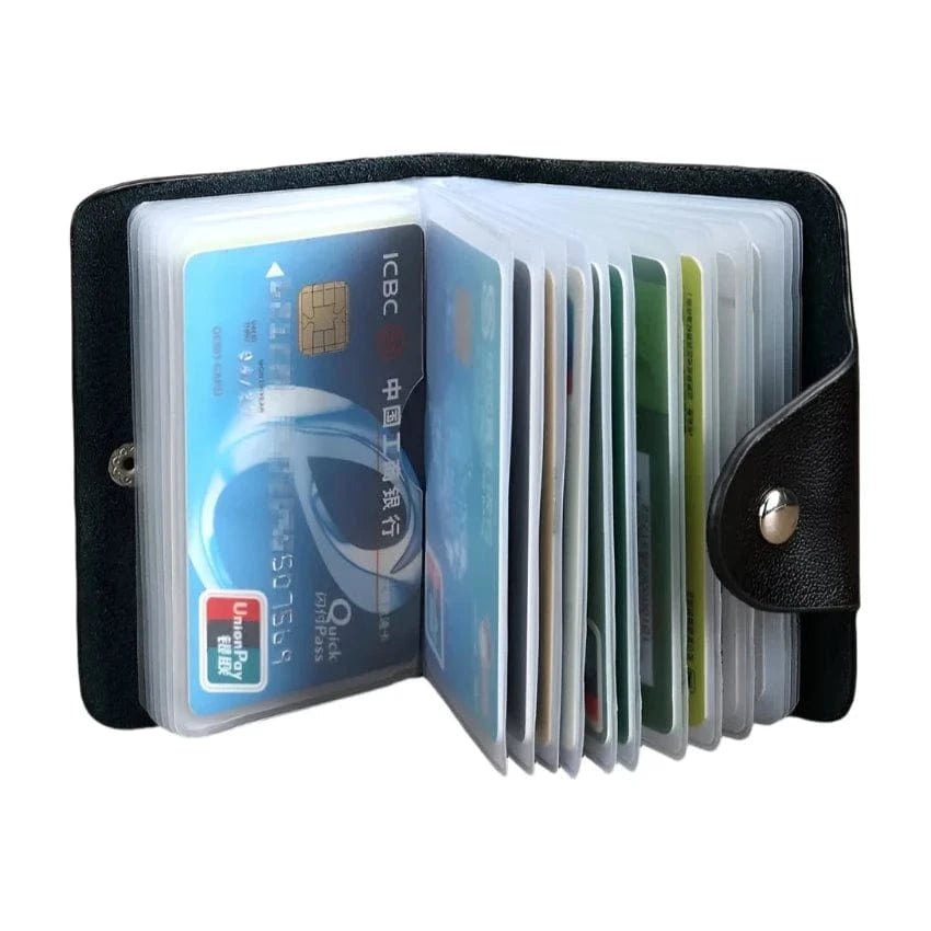24-Slot Credit Card Wallet Black