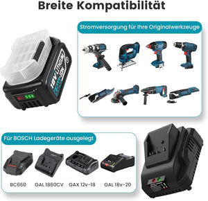 2×5000Mah Ersatzakku Für Bosch Professional 18V Set Mit Schnellladegerät