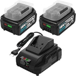 2×5000Mah Ersatzakku Für Bosch Professional 18V Set Mit Schnellladegerät Blau2
