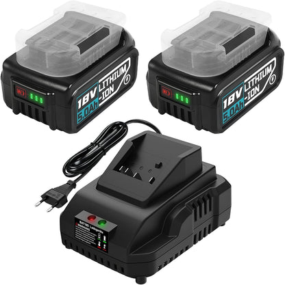 2×5000Mah Ersatzakku Für Bosch Professional 18V Set Mit Schnellladegerät Blau2