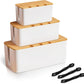 3 Stück Kabelbox Schwarz,Kabelmanagement Box Für Kabel Mit Bambusdeckel,Kabel Organizer Zum Verstecken Von Kabeln Organisieren Von Computerverkabelung Und Losen Kabeln Weiß