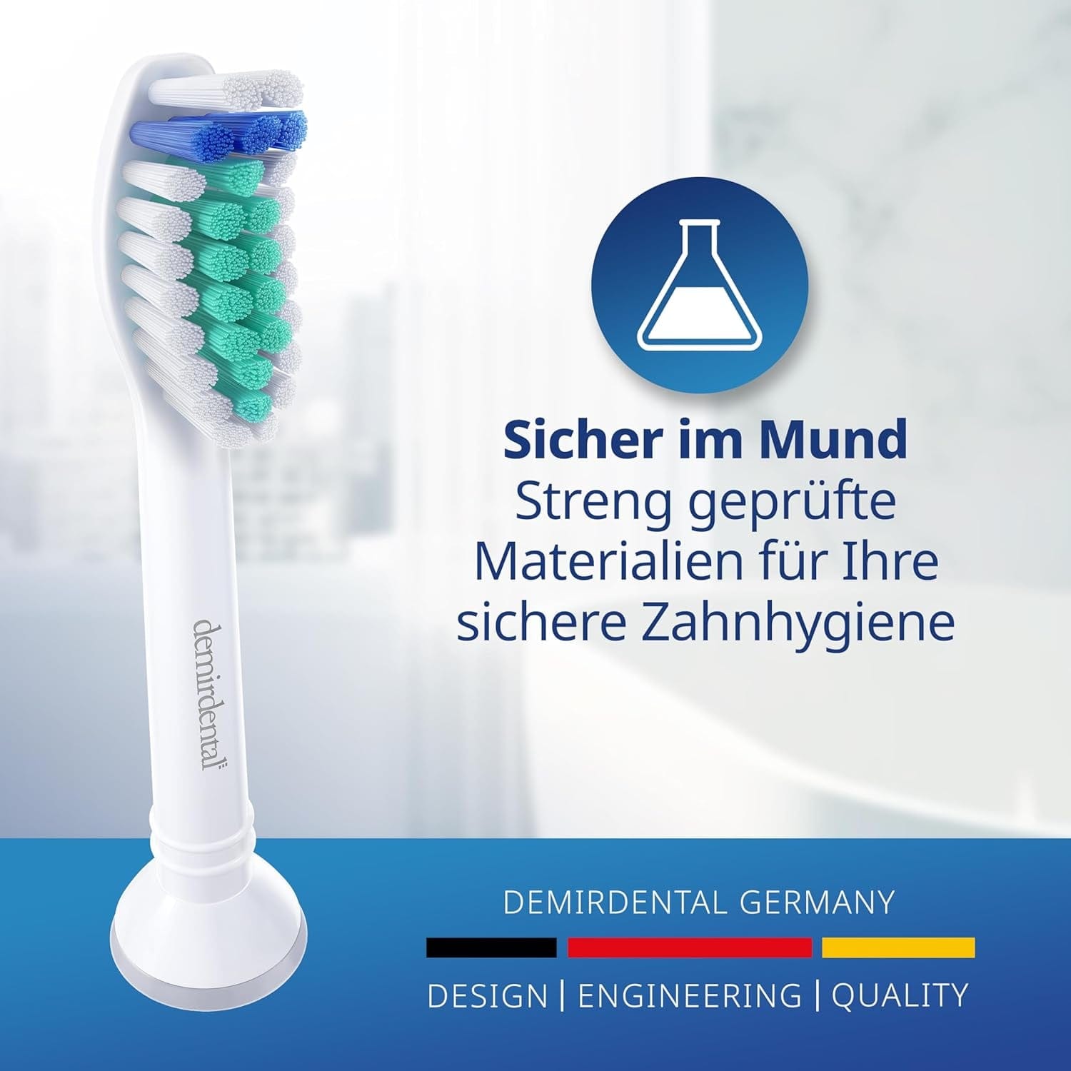 8Er Demirdental Harte Aufsätze Passend Für Philips Sonicare Ersatzbürsten, Hart, Intensive Reinigung, Weiß, Entspricht HX7038