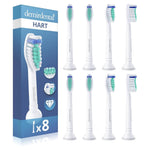 8Er Demirdental Harte Aufsätze Passend Für Philips Sonicare Ersatzbürsten, Hart, Intensive Reinigung, Weiß, Entspricht HX7038