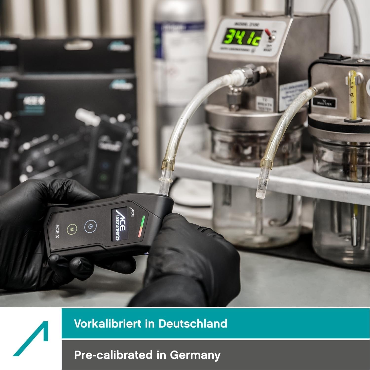 ACE X Alkotester - Digitaler Promilletester - Polizeigenauer Alkoholtester - TU Wien Testsieger (99,1% Genauigkeit)