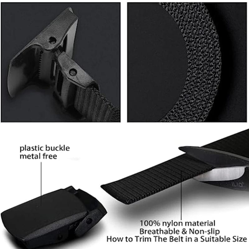 Adjustable Belt with Plastic Buckle  120cm / Black