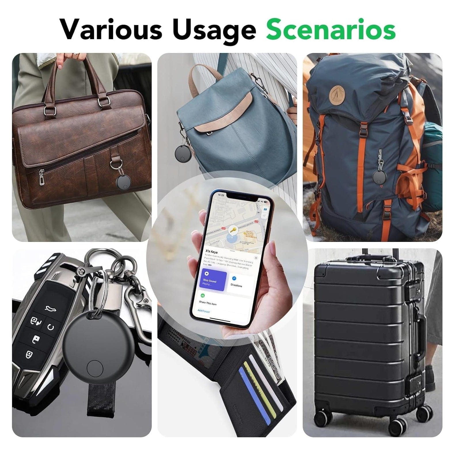 Air Tag Schlüsselfinder, Air Tracker Tag Kompatibel Mit Apple Wo Ist? APP (Nur Ios), Koffer Tracker Für Gepäck/Taschen/Key, Batterielebensdauer EIN Jahr, IP67 Wasserdicht(4Er Pack)