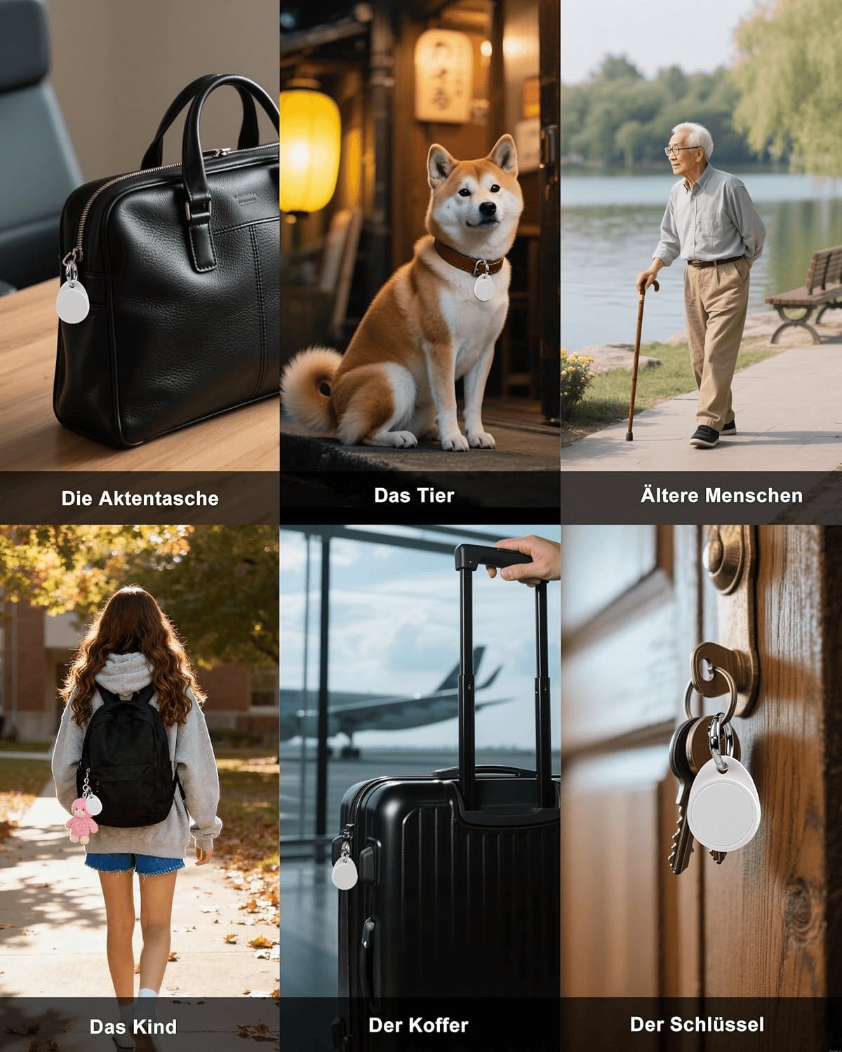 Air Tracker Tags 2Er Pack Schwarz, Key Finder Kompatibel Mit Apple Wo Ist? APP (Ios NUR), Smart Tag Für Schlüssel/Taschen, IP68 Wasserdicht Über EIN Jahr Batterielebensdauer Bluetooth Tracker