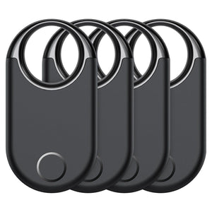 Air Tracker Tags 4Er-Pack (2025) – Schlüsselfinder Bluetooth 5.3, Kompatibel Mit Apple Find My APP (Nur Für Ios). Find Für Schlüssel, Koffer, 100 Db Lautstärke Finder Tags, Austauschbare Batterie Tiefschwarz / 4 Stück