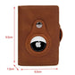 AirTag Leather Wallet with Aluminum Credit Card Case  Brown