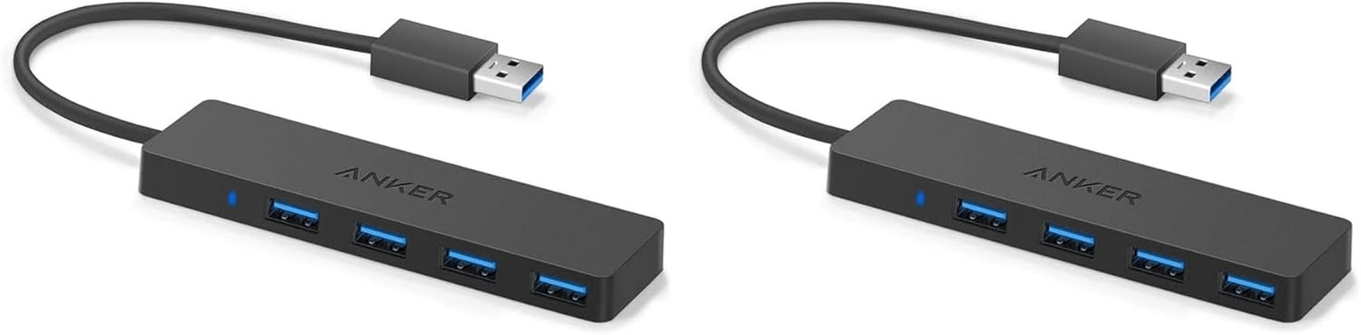 Anker USB-C Hub, 4 Port USB 3.0 Datenhub Mit 5 Gbit/S Datenübertragung, 60Cm Erweiterungskabel (Ohne Ladeleistung), USB-C Splitter Für Typ-C Macbook, Mac Pro, Imac, Surface, Flash Drive, Mobile HDD 19.8Cm (Packung Mit 2) / Usb 3.0
