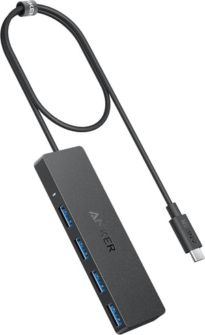 Anker USB-C Hub, 4 Port USB 3.0 Datenhub Mit 5 Gbit/S Datenübertragung, 60Cm Erweiterungskabel (Ohne Ladeleistung), USB-C Splitter Für Typ-C Macbook, Mac Pro, Imac, Surface, Flash Drive, Mobile HDD 60Cm / Usb-C