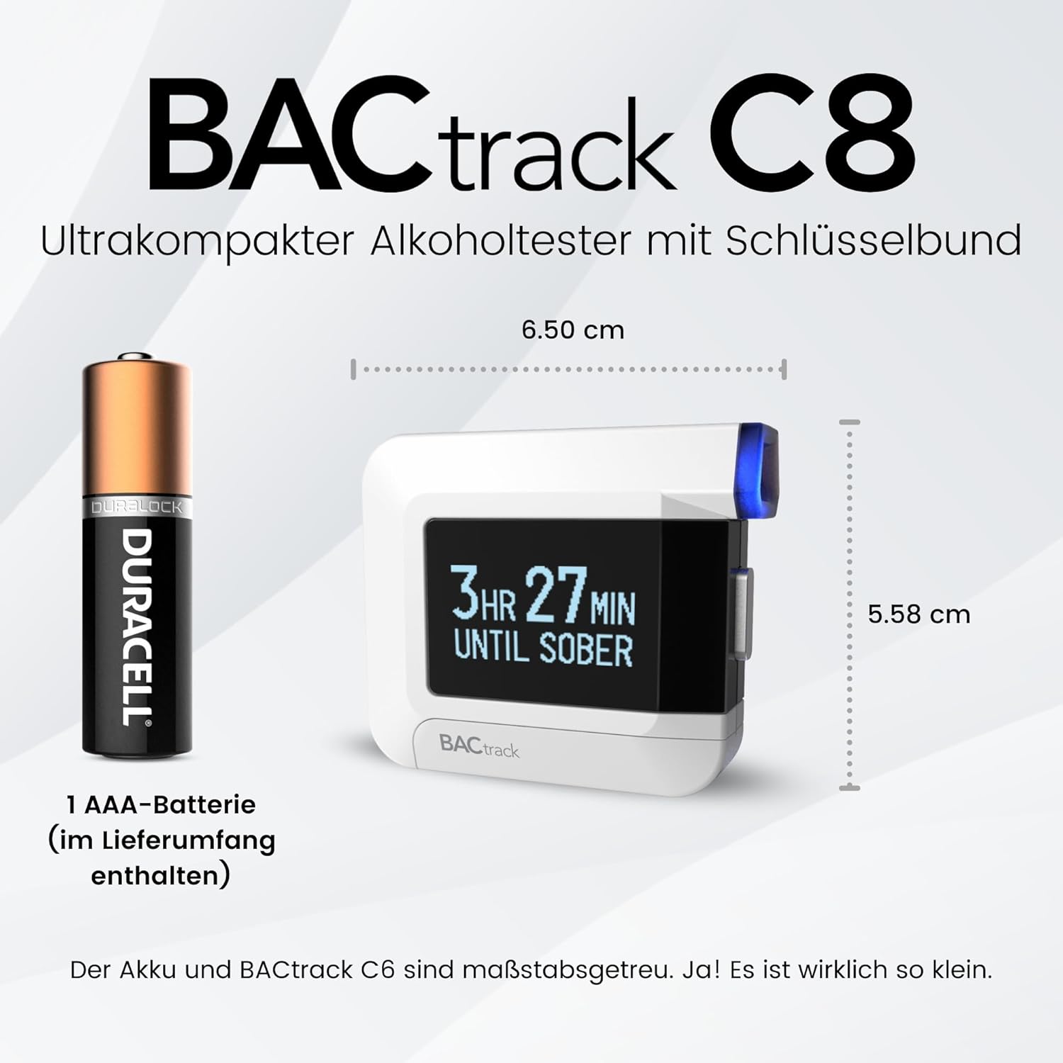 Bactrack C8 Alkoholtester | Professionelle Präzision | Kabellose Bluetooth-Konnektivität Für Smartphone Optional Für Apple Iphone, Google Und Samsung Android-Geräte Us-Edition