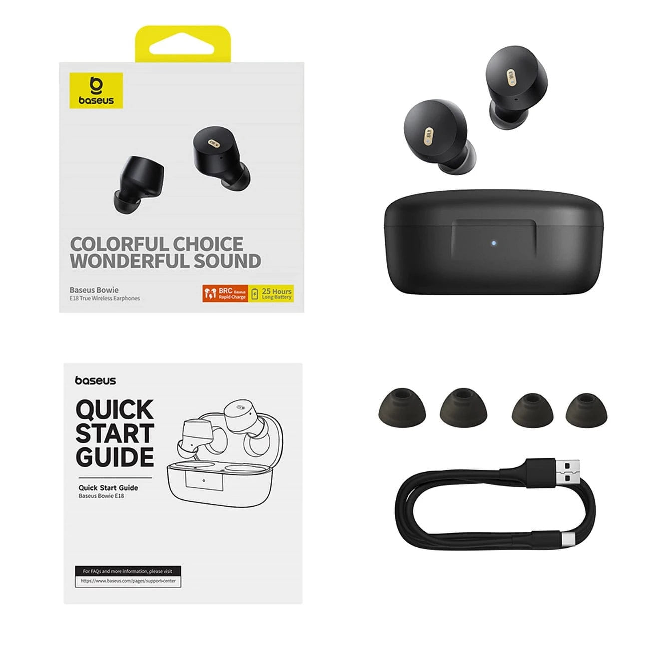 Baseus Bowie E18 Wireless Earbuds Black