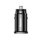 Baseus Mini Car Charger – 30W Dual Port USB-C PD and USB QC 4.0  Black
