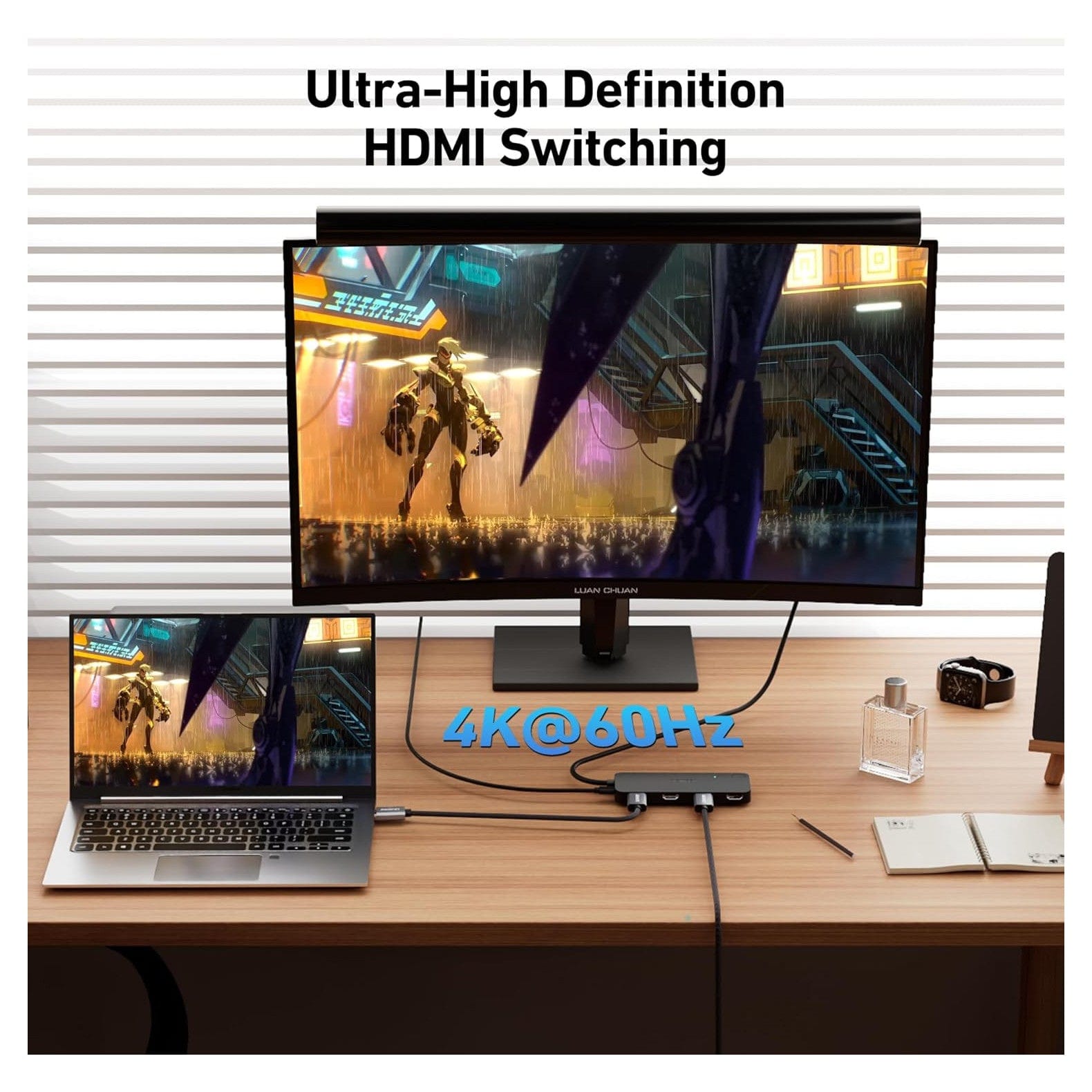 BENFEI HDMI Switch 4 in 1 Out 4K@60Hz 2K@144Hz HDCP 2.3 【Mit Adaptiver Entzerrungsunterstützung 9.14M Hdmi-Übertragung】,Hdmi Switcher HDMI Verteiler Für PS5/4 Xbox Roku Firestick
