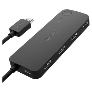 BENFEI HDMI Switch 4 in 1 Out 4K@60Hz 2K@144Hz HDCP 2.3 【Mit Adaptiver Entzerrungsunterstützung 9.14M Hdmi-Übertragung】,Hdmi Switcher HDMI Verteiler Für PS5/4 Xbox Roku Firestick