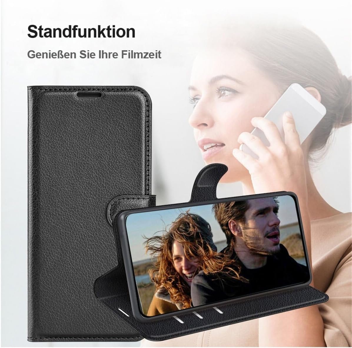 Betterfon Handyhülle Kompatibel Mit ZTE Blade V70 | Premium TPU Klapphülle Mit Kartenfächern | Magnetverschluss Wallet Flip Case Standfunktion | Schwarz Schwarz / Zte Blade V40 Vita
