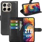 Betterfon Handyhülle Kompatibel Mit ZTE Blade V70 | Premium TPU Klapphülle Mit Kartenfächern | Magnetverschluss Wallet Flip Case Standfunktion | Schwarz Schwarz / Zte Blade V40 Vita