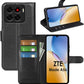 Betterfon Handyhülle Kompatibel Mit ZTE Blade V70 | Premium TPU Klapphülle Mit Kartenfächern | Magnetverschluss Wallet Flip Case Standfunktion | Schwarz Schwarz / Zte Blade V40 Vita