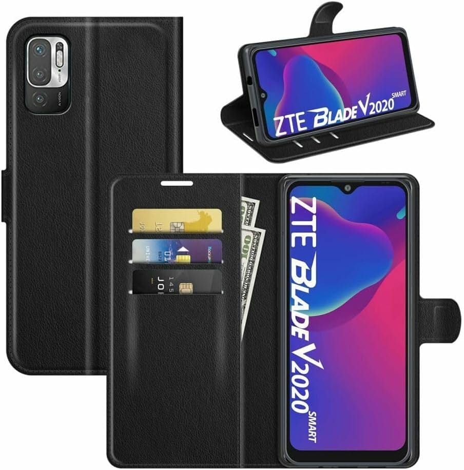 Betterfon Handyhülle Kompatibel Mit ZTE Blade V70 | Premium TPU Klapphülle Mit Kartenfächern | Magnetverschluss Wallet Flip Case Standfunktion | Schwarz Schwarz / Zte Blade V40 Vita