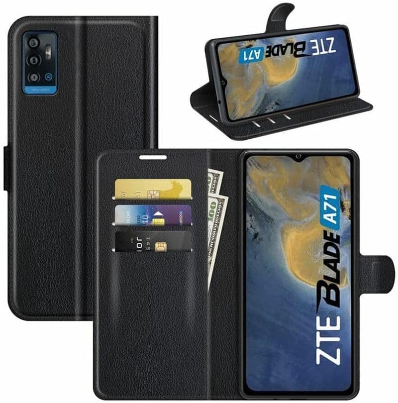 Betterfon Handyhülle Kompatibel Mit ZTE Blade V70 | Premium TPU Klapphülle Mit Kartenfächern | Magnetverschluss Wallet Flip Case Standfunktion | Schwarz Schwarz / Zte Blade V40 Vita