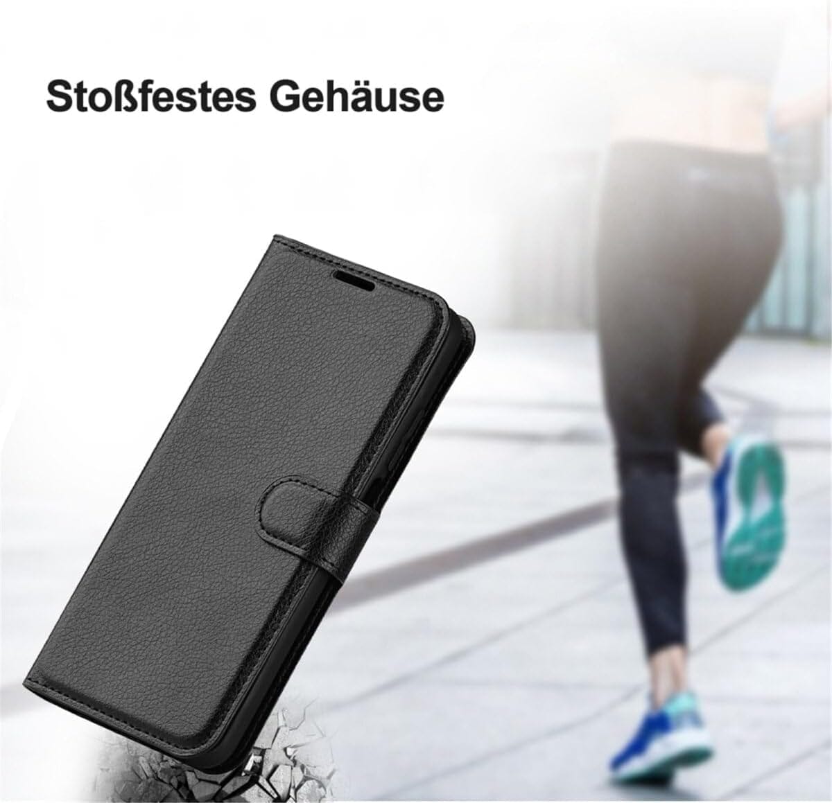 Betterfon Handyhülle Kompatibel Mit ZTE Blade V70 | Premium TPU Klapphülle Mit Kartenfächern | Magnetverschluss Wallet Flip Case Standfunktion | Schwarz Schwarz / Zte Blade V40 Vita
