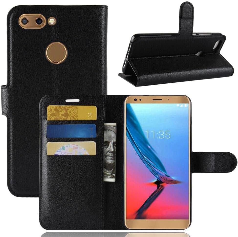 Betterfon Handyhülle Kompatibel Mit ZTE Blade V70 | Premium TPU Klapphülle Mit Kartenfächern | Magnetverschluss Wallet Flip Case Standfunktion | Schwarz Schwarz / Zte Blade V40 Vita