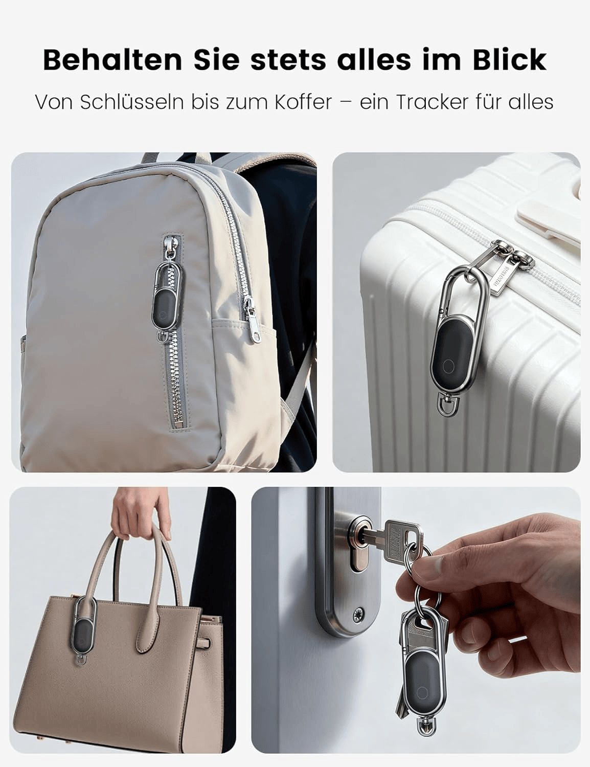 Bluetooth Finder Smart Tag Kompatibel Mit Apple „Wo Ist?“ (Nur Ios), Anti-Verlust Tracker Für Schlüssel, Koffer & Reisegepäck, Metall-Schlüsselanhänger Mit Austauschbarer Ersatzbatterie