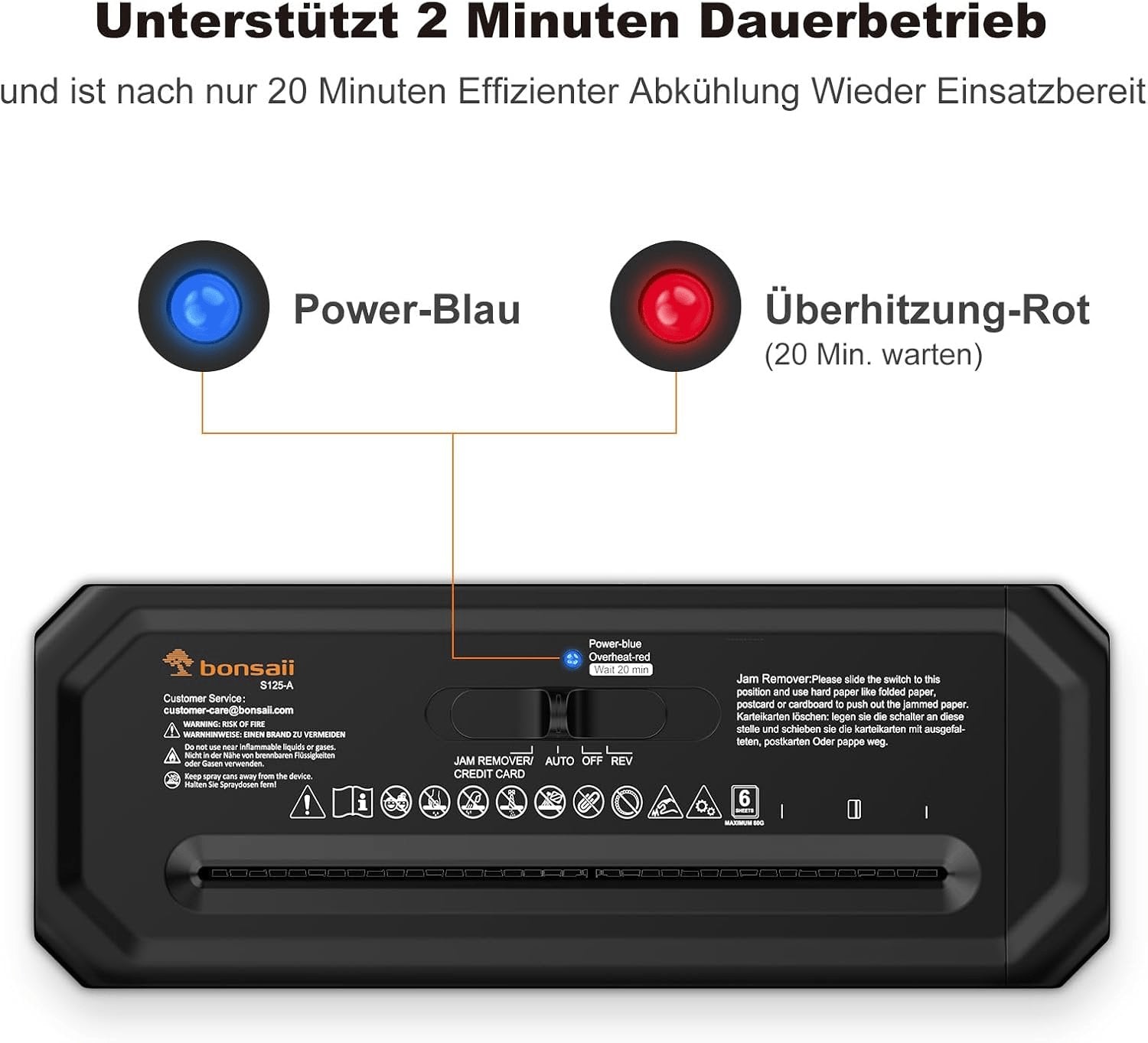 Bonsaii Aktenvernichter, 6-Blatt Streifenschnitt Für Homeoffice, Inklusive Kreditkartenvernichtung, P-2, Ausziehbarem Griff, Geeignet Für Abfallbehälter Mit 31,5–39,5Cm Durchmesser, S125-A 6-Blatt