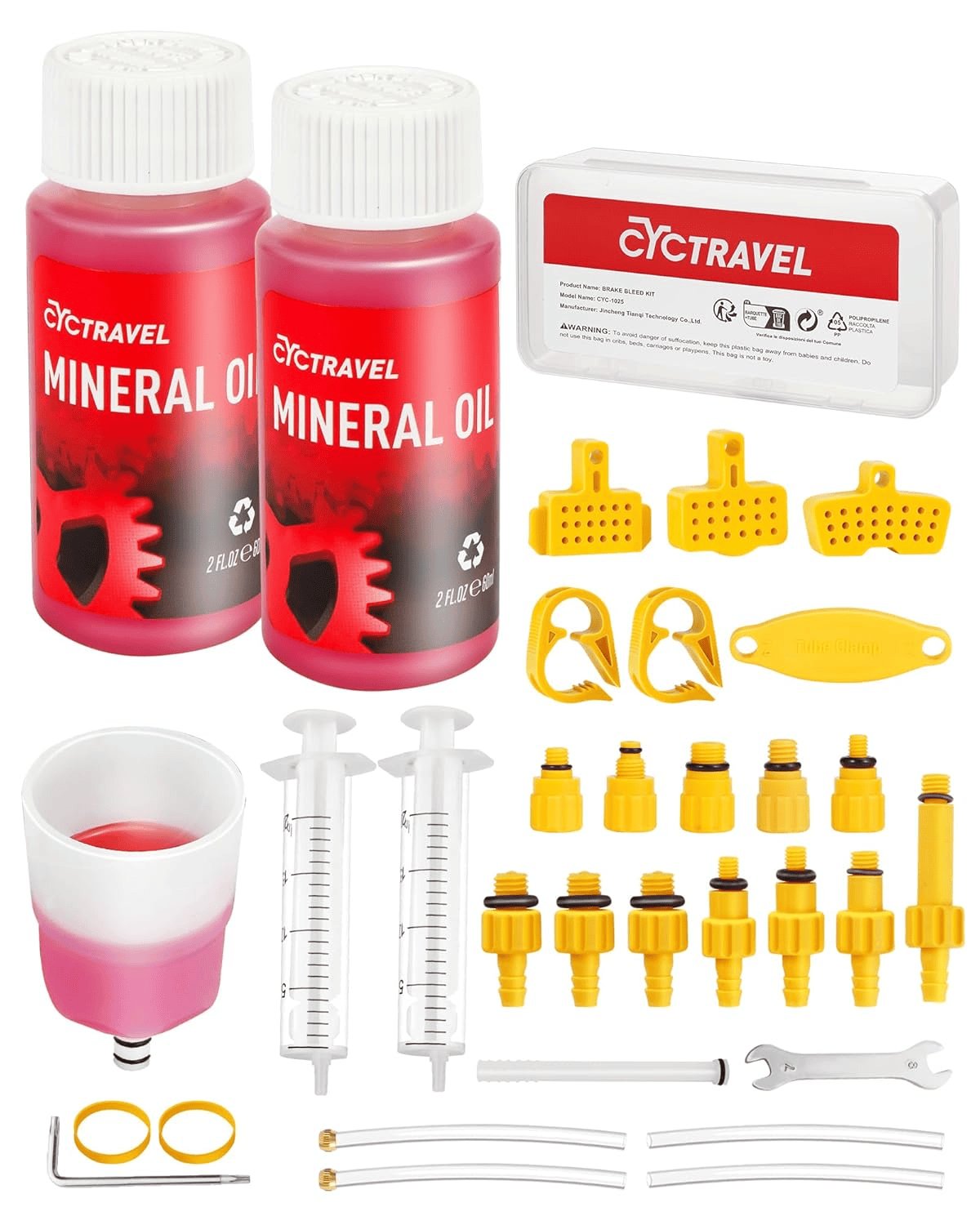 Bremsen Entlüftungsset Für SHIMANO, TEKTRO Hydraulische Scheibenbremsen, Entlüftungskit Enthält Hochleistungs-Mineralbremsflüssigkeit (120Ml).