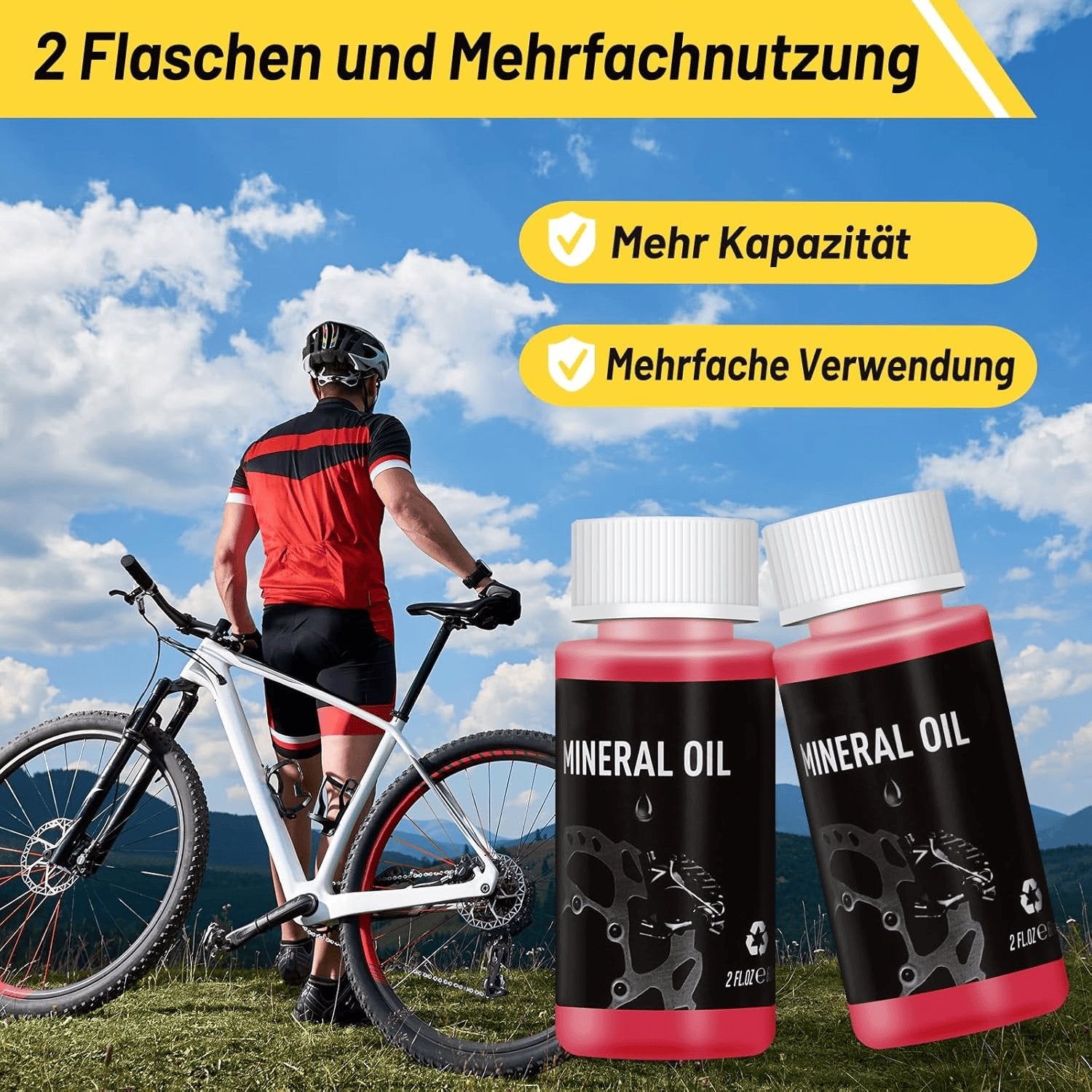 Bremsen Entlüftungsset Für Shimano,Tektro Und MAGURA Hydraulische Scheibenbremsen,Inklusive 120 ML Mineralbremsflüssigkeit, Transparenter Trichter