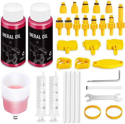 Bremsen Entlüftungsset Für Shimano,Tektro Und MAGURA Hydraulische Scheibenbremsen,Inklusive 120 ML Mineralbremsflüssigkeit, Transparenter Trichter
