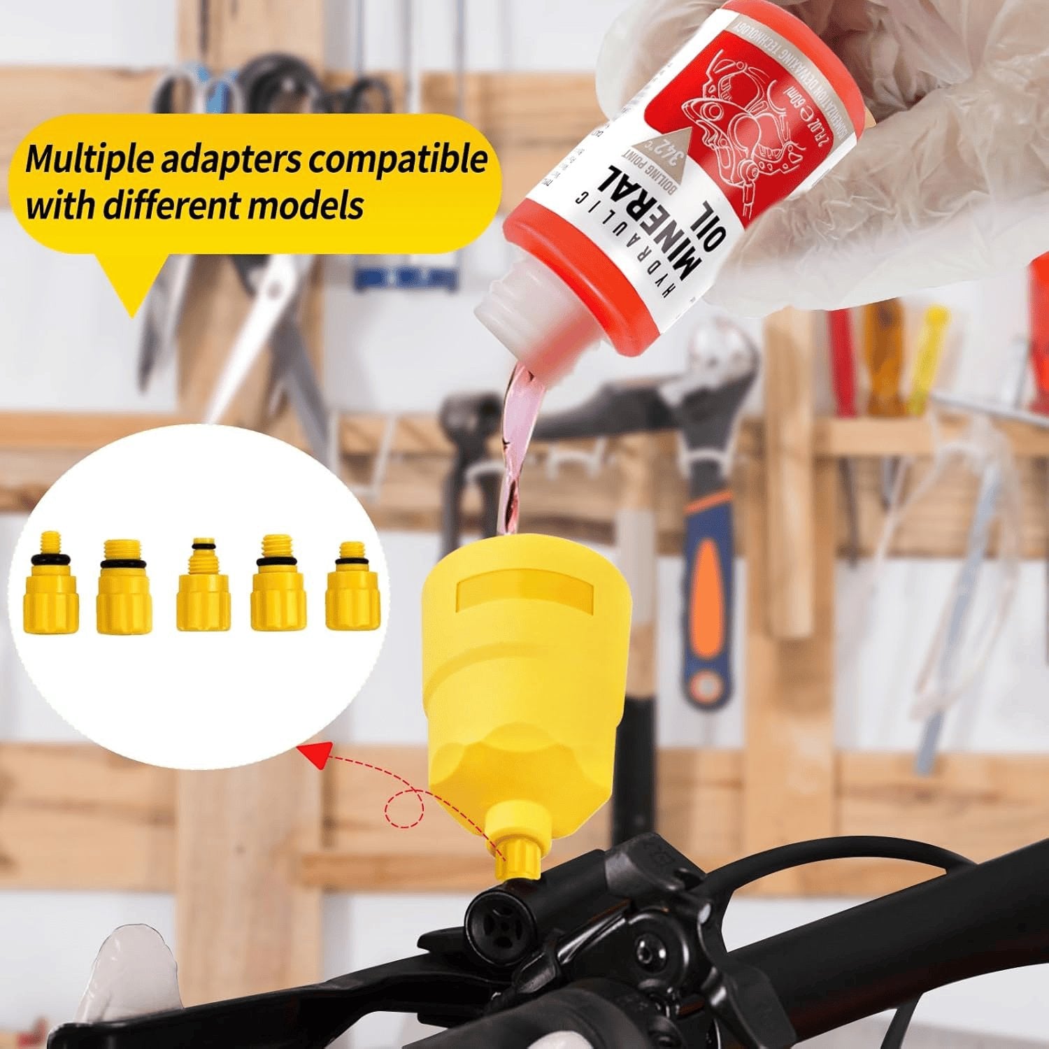Bremsenentlüftungsgerät Für Shimano, Magura, Sram,Tektro, TRP Hydraulische Scheibenbremsen, Mit 180 Ml Bremsflüssigkeit, Fahrrad Bremsen Entlüftungskit