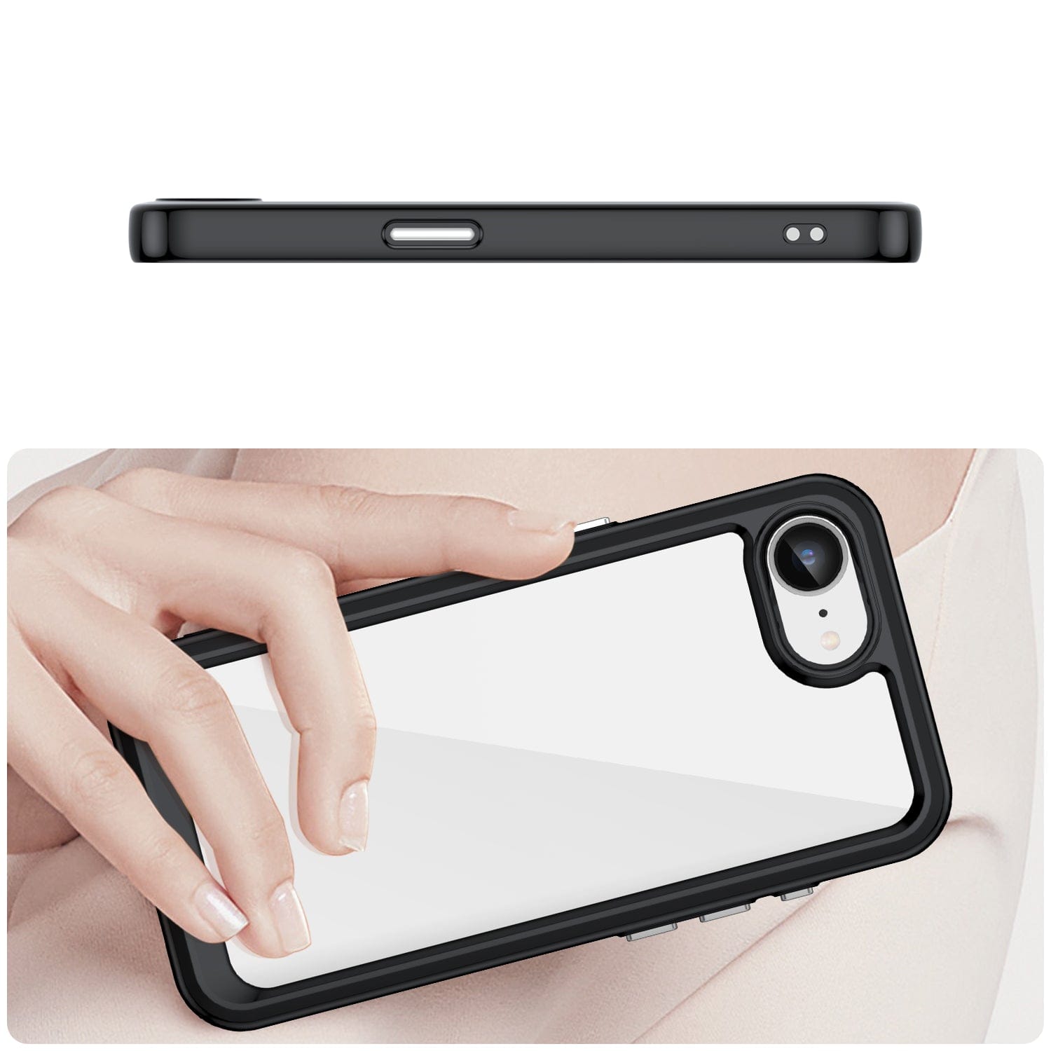 Case for iPhone 16e Flexible Frame Cover - Black