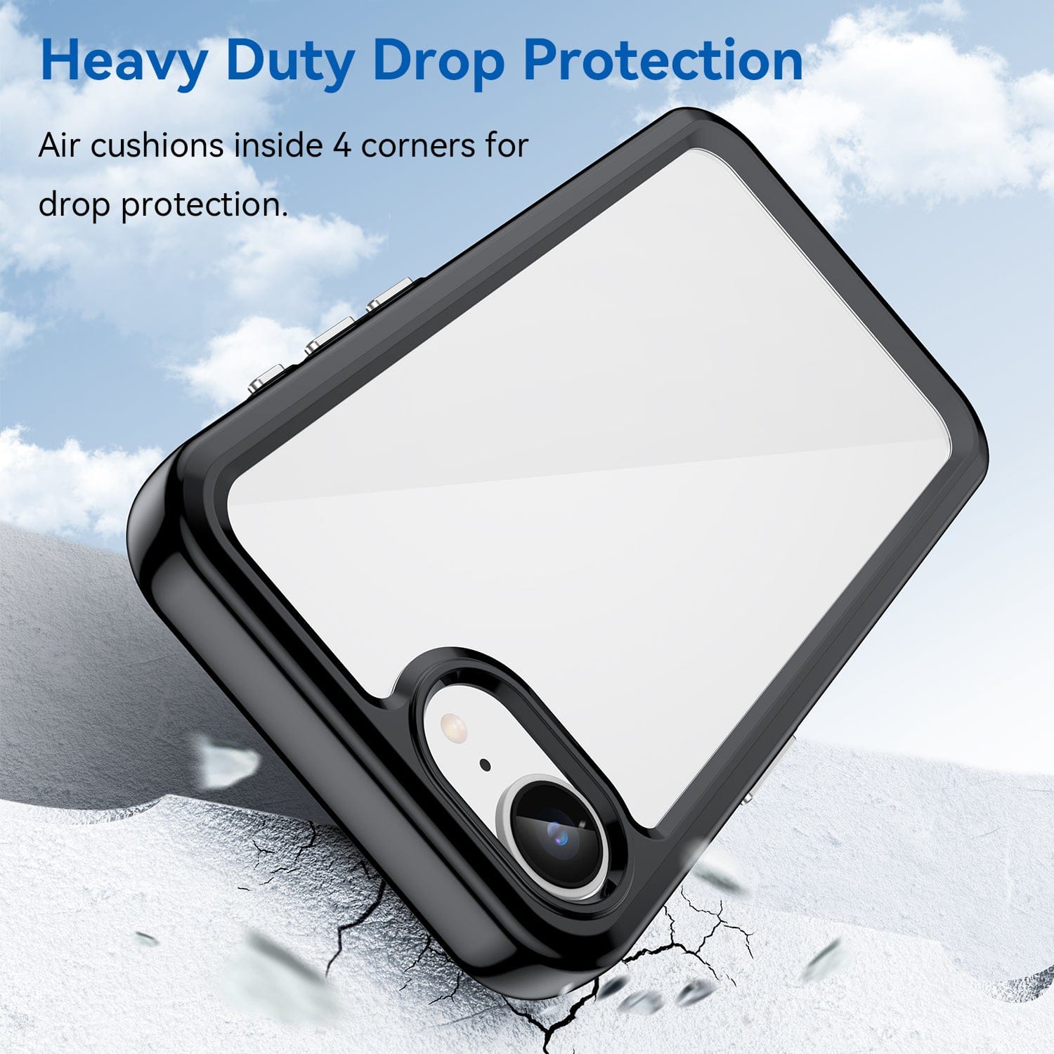 Case for iPhone 16e Flexible Frame Cover - Black