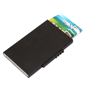 Credit Card Aluminum Wallet Automatic Pop-Up with RFID protection 