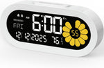 DOOMAY Moderner Digitaler Wecker Für Schlafzimmer & Nachttisch: Dual-Alarm Mit Va-Lcd-Display, 3 Helligkeitsstufen, Schlummerfunktion & Wochenendmodus – Type-C-Betrieben Mit Batterie-Backup Weiß
