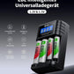 EBL Akku Ladegerät Für AA AAA 1,2V NI-MH 1,5V Li-Ionen Wiederaufladbare Batterien, Type-C Eingang, Intelligentes Anzeige- Und Erkennungssystem, Separater Ladeschacht