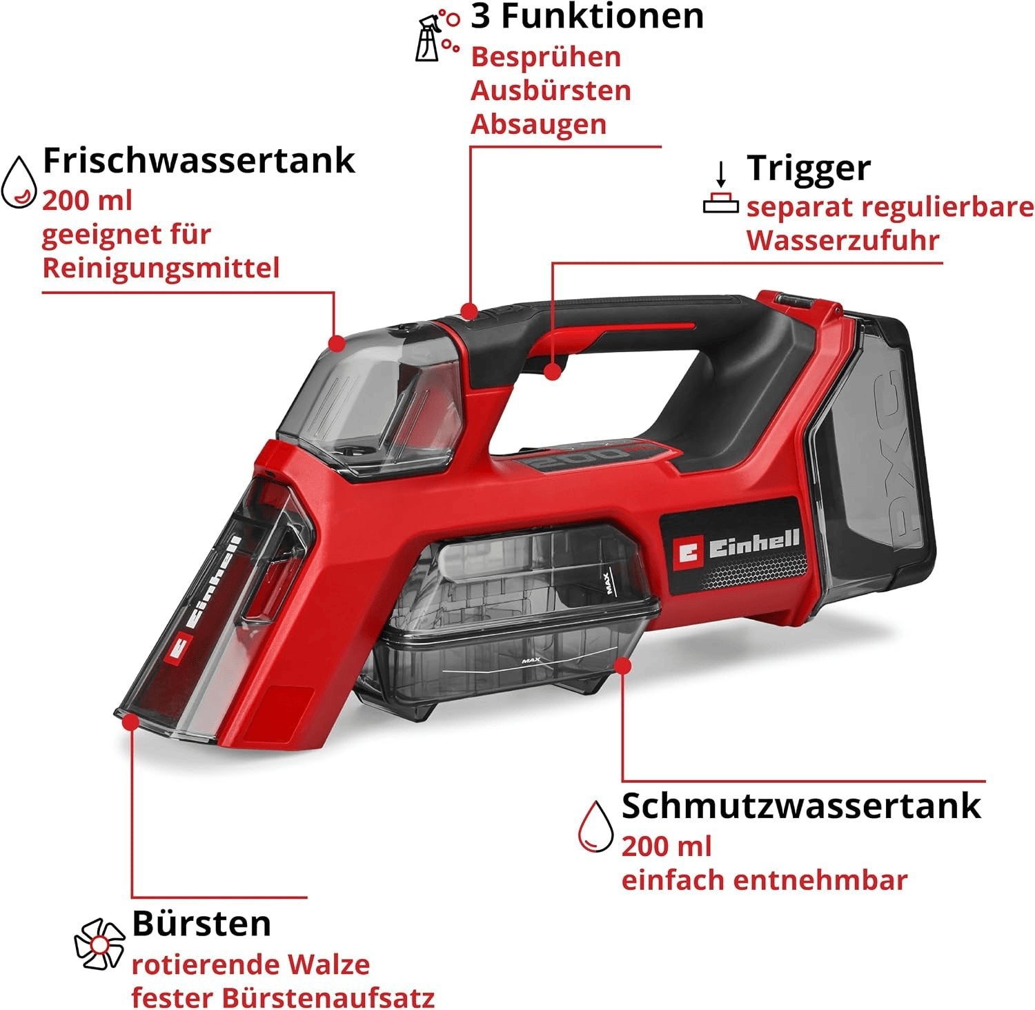 Einhell Akku-Waschsauger TE-SCL 18/200 Li-Solo