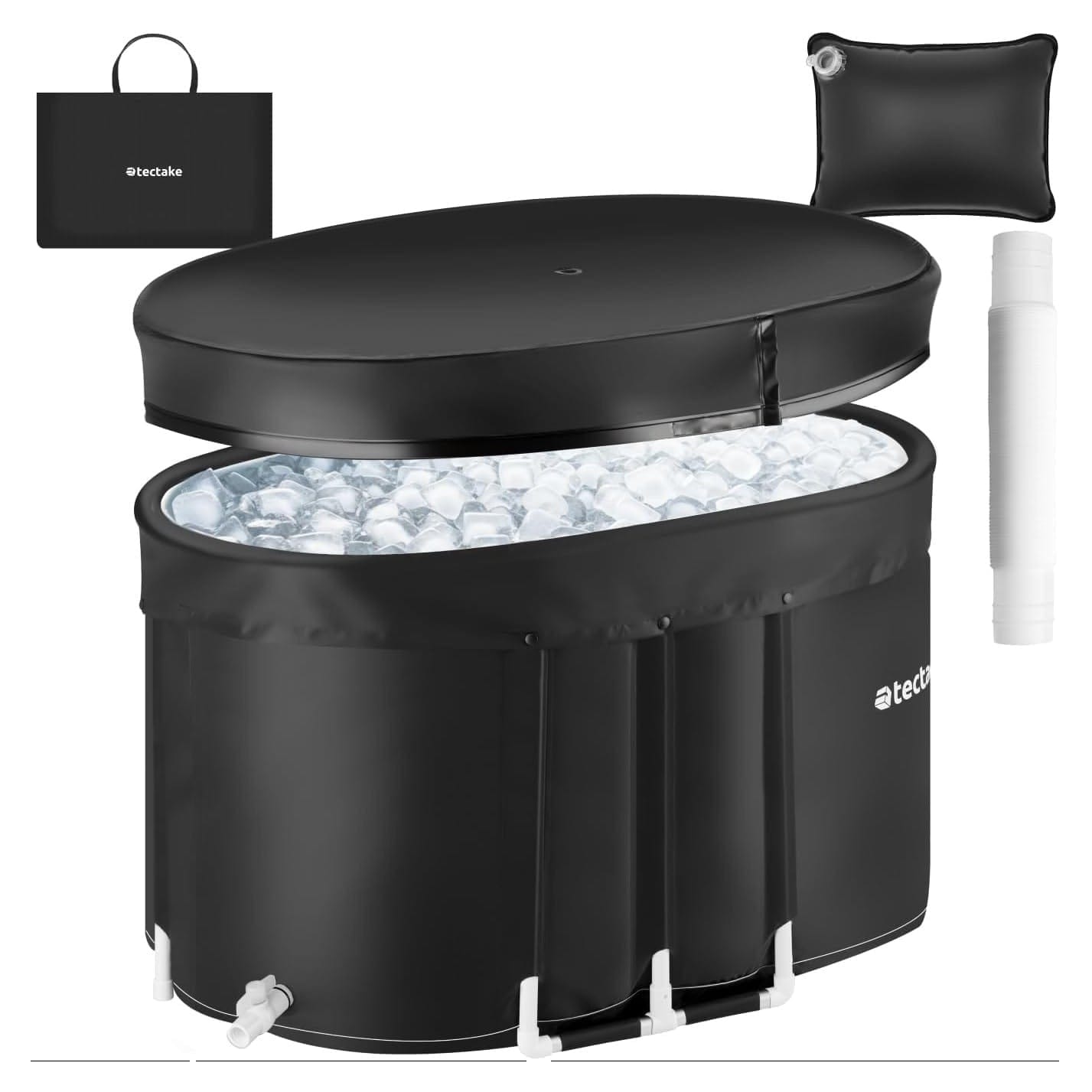 Eisbad mit aufblasbarem Aussenring und Abdeckung 105 X 70 X 65 cm