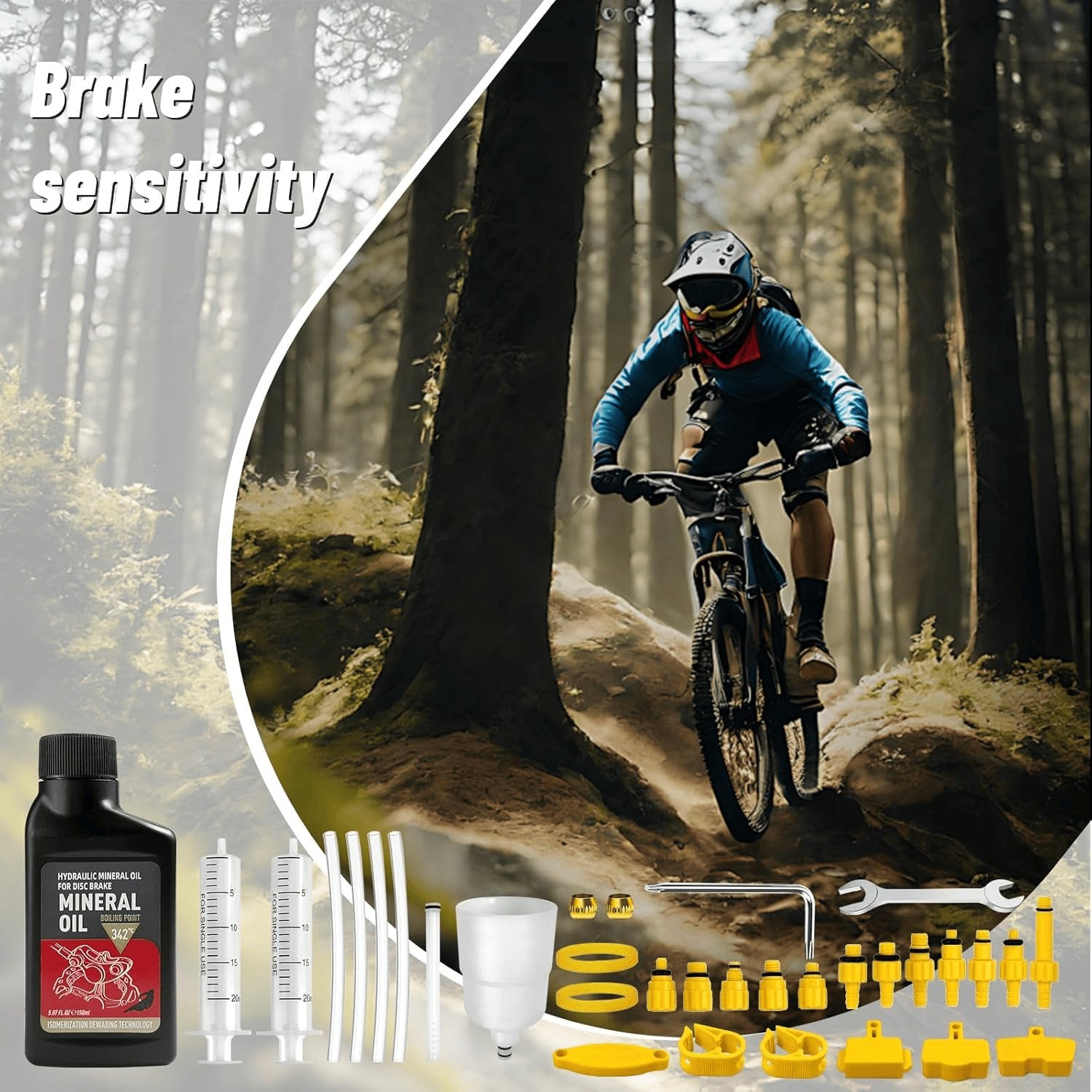 Fahrrad Bremsen Entlüftungskit Für Shimano,Tektro Und MAGURA, Bremsen Entlüftungsset Mit 150Ml Mineralöl Bremsflüssigkeit, Bremsenentlüftungsgerät Fahrrad Für MTB, Rennrad
