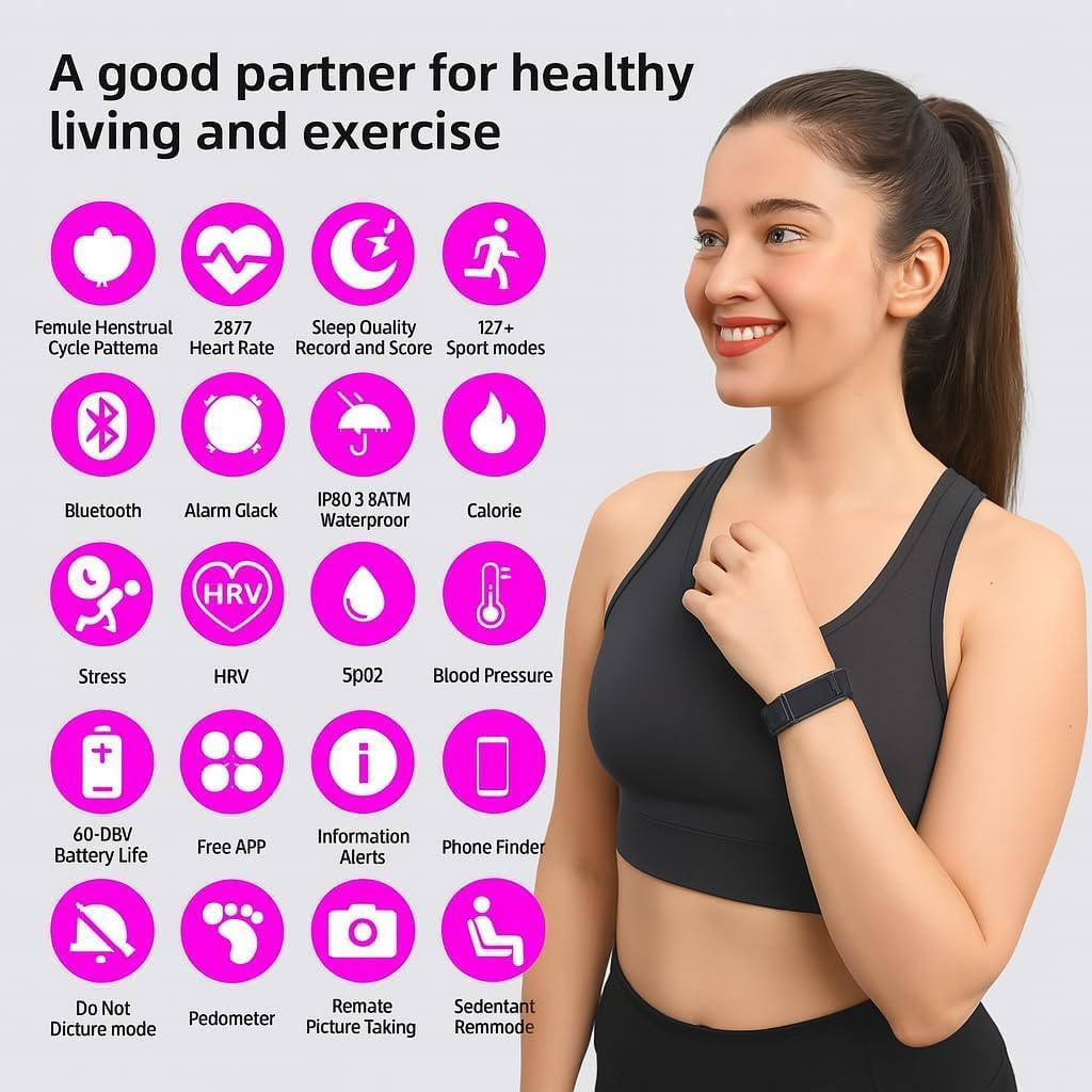 Fitness Armband Ohne Display Aktivitätstracker Damen Herren Mit Integriertem GPS, Pulsmesser, SPO₂ Schrittzähler, Schlafmonitor, Whatsapp Benachrichtigungen, 2 Armbänder Schwarz + Blau