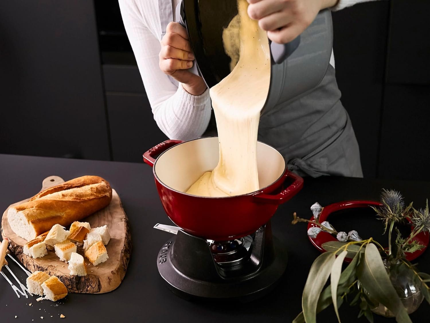 Fondue Set Kirschrot Kirschrot / 18 Cm